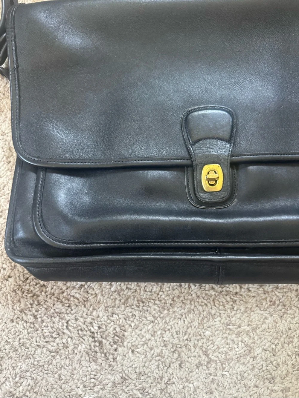 Vintage Coach Black Leather Metropolitan Briefcase ft. in Devil Wears Prada 2
